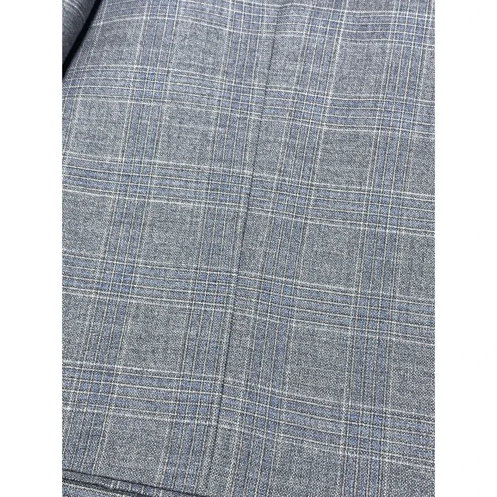 VTG Hart Schaffner Marx Sport Coat Sz 54L Blue Windowpane Wool Blazer Jacket NOS